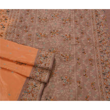 Load image into Gallery viewer, Orange Saree Pure Silk Hand Beaded Woven Craft Fabric Sari
