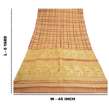 Load image into Gallery viewer, Sanskriti Vintage Beige Sarees 100% Pure Silk Handwoven Sari 5 Yard Fabric
