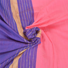 Load image into Gallery viewer, Sanskriti Vintage Pink Indian Sarees Cotton Woven Premium Sari Craft Fabric
