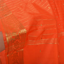 Load image into Gallery viewer, Sanskriti Vintage Orange Indian Sarees Art Silk Woven Brocade Zari Sari Fabric
