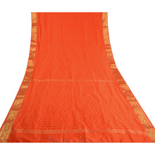 Load image into Gallery viewer, Sanskriti Vintage Orange Indian Sarees Art Silk Woven Brocade Zari Sari Fabric
