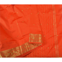 Load image into Gallery viewer, Sanskriti Vintage Orange Indian Sarees Art Silk Woven Brocade Zari Sari Fabric
