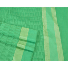 Load image into Gallery viewer, Sanskriti Vintage Green Sarees Blend Cotton Embroidered Premium Sari Fabric
