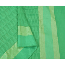 Load image into Gallery viewer, Sanskriti Vintage Green Sarees Blend Cotton Embroidered Premium Sari Fabric
