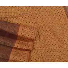 Load image into Gallery viewer, Sanskriti Vintage Brown Indian Sarees 100% Pure Silk Woven Sari Craft Fabric
