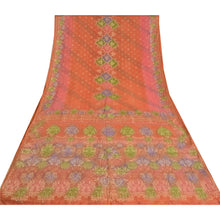 Load image into Gallery viewer, Sanskriti Vintage Peach Sarees 100% Pure Silk Woven Premium Sari Craft Fabric
