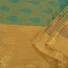 Load image into Gallery viewer, Sanskriti Vintage Green Sarees 100% Pure Silk Woven Premium Sari Craft Fabric
