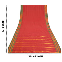 Load image into Gallery viewer, Sanskriti Vintage Sarees Indian Red Zari Woven Artificial Silk Sari Craft Fabric

