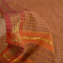 Load image into Gallery viewer, Sanskriti Vintage Brown Sarees Cotton Woven Ilkal Rare Premium Sari 5 YD Fabric
