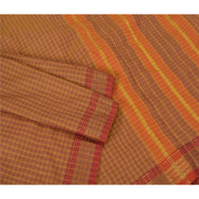 Load image into Gallery viewer, Sanskriti Vintage Brown Sarees Cotton Woven Ilkal Rare Premium Sari 5 YD Fabric
