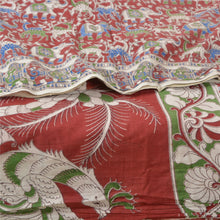 Load image into Gallery viewer, Sanskriti Vintage Dark Red Sarees Pure Cotton Handmade Kalamkari Sari Fabric
