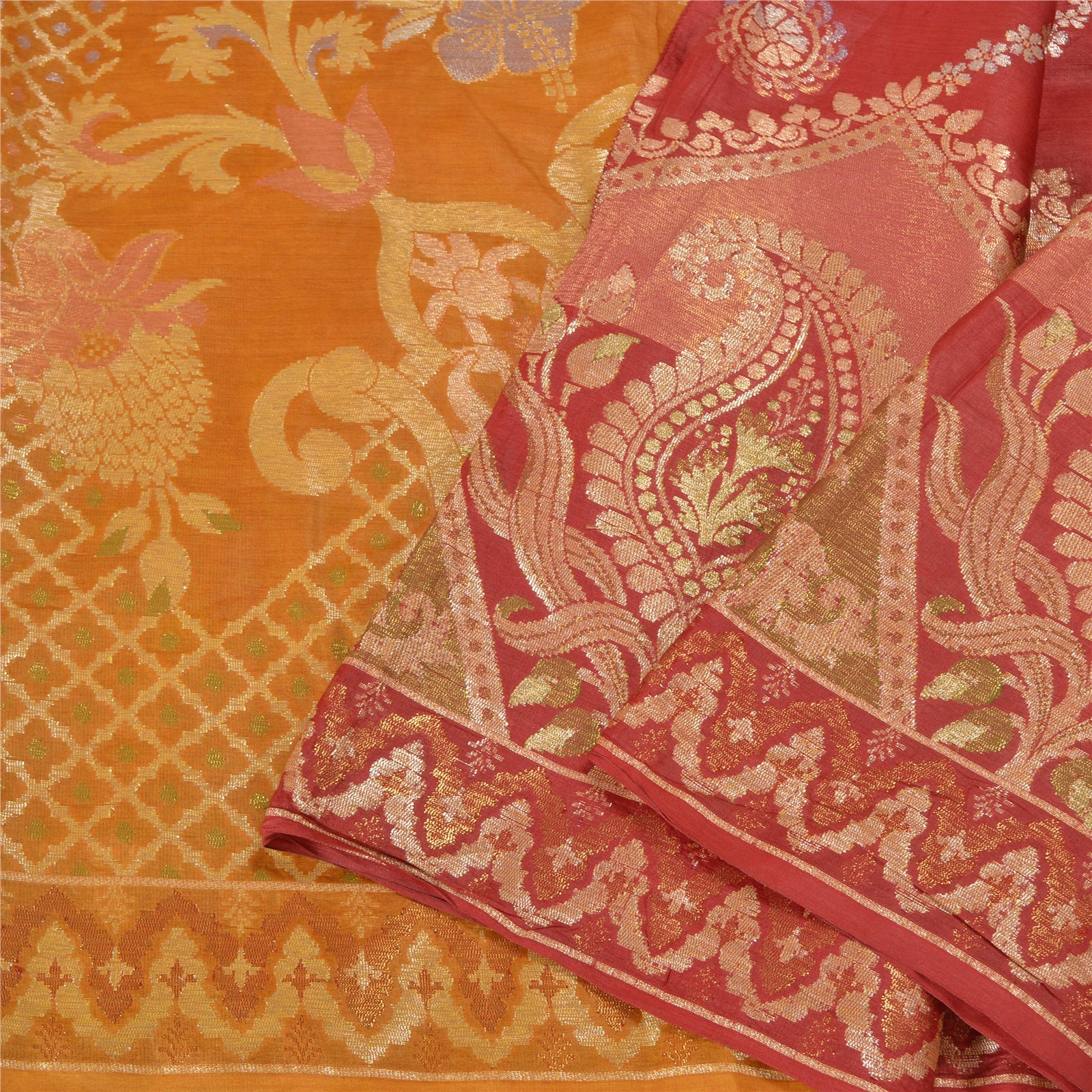 Saffron Sunshine Ombre Linen Sari – gotitli