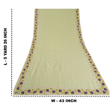 Load image into Gallery viewer, Sanskriti Vintage Cream Sarees Pure Cotton Embroidered Kota Doria Sari Fabric
