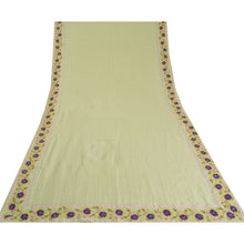 Load image into Gallery viewer, Sanskriti Vintage Cream Sarees Pure Cotton Embroidered Kota Doria Sari Fabric
