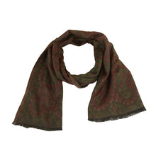 Load image into Gallery viewer, Sanskriti Vintage Dark Red Viscose Reversible Shawl Woven Long Throw Stole
