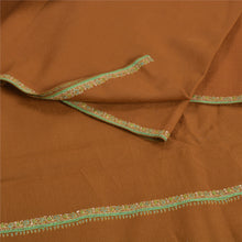 Load image into Gallery viewer, Sanskriti Vintage Long Brown Pure Woolen Shawl Handmade Suzani Scarf Stole
