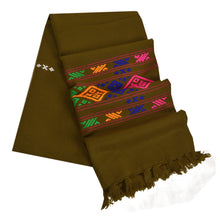 Load image into Gallery viewer, Sanskriti Vintage Long Woolen Brown Shawl Hand Embroidered Scarf Throw Stole
