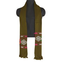 Load image into Gallery viewer, Sanskriti Vintage Long Woolen Brown Shawl Hand Embroidered Scarf Throw Stole
